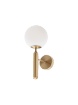 Immagine di Applique Oro Parete Design Contemporaneo Sfera Bianca Vetro Haiku Smarter