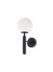 Immagine di Applique Da Parete Nera Design Contemporaneo Sfera Vetro Bianco Haiku Smarter