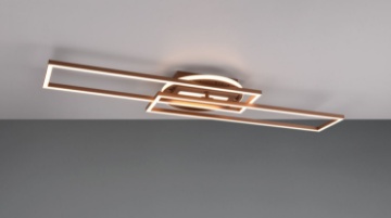 Immagine di Plafoniera Applique Moderna Rettangoli Girevoli Led Dimmer CCT  Twister Color Caffè Trio Lighting 