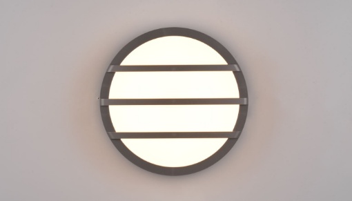 Immagine di Applique Rotonda con Griglia  Venado Led Antracite IP54 Ø25 cm Trio Lighting