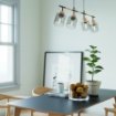 Immagine di Lampadario Per Tavolo Sala Da Pranzo Cilindri Orientabili Vetro Fume Hansen Smarter