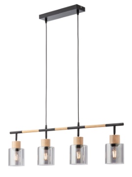 Immagine di Lampadario Per Tavolo Sala Da Pranzo Cilindri Orientabili Vetro Fume Hansen Smarter