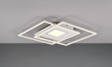 Immagine di Lampada Bianca da Parete o Soffitto Quadrati Led Dimmer CCT con Telecomando Via Trio Lighting