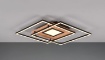 Immagine di Plafoniera Applique Base Legno e Quadrati Neri Led Dimmer CCT con Telecomando Via Trio Lighting 
