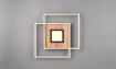 Immagine di Plafoniera Applique Base Legno e Quadrati Neri Led Dimmer CCT con Telecomando Via Trio Lighting 