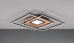 Immagine di Plafoniera Applique Base Legno e Quadrati Neri Led Dimmer CCT con Telecomando Via Trio Lighting 