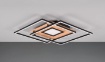 Immagine di Plafoniera Applique Base Legno e Quadrati Neri Led Dimmer CCT con Telecomando Via Trio Lighting 