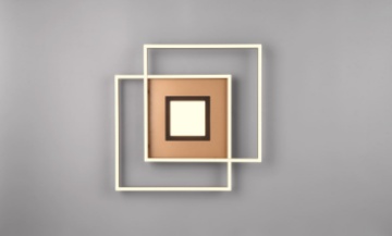Immagine di Plafoniera Applique Moderna Quadrati Led Dimmer CCT con Telecomando Via Nero e Ottone Trio Lighting