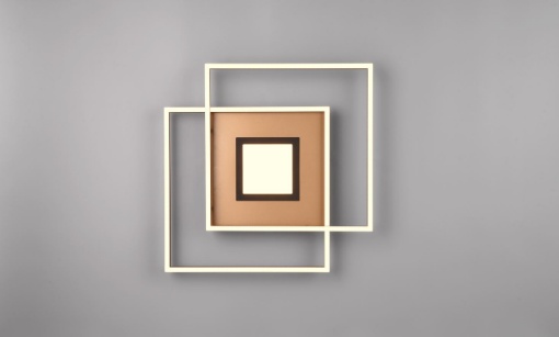 Immagine di Plafoniera Applique Moderna Quadrati Led Dimmer CCT con Telecomando Via Nero e Ottone Trio Lighting