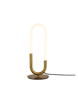 Immagine di Lampada Da Tavolo Comodino Design Ovale Moderno Led Latium Ottone Smarter