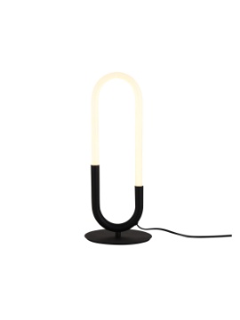 Immagine di Lampada Da Tavolo Comodino Design Ovale Moderno Led Latium Nero Smarter