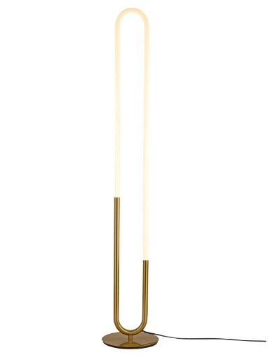 Immagine di Piantana Led Per Salotto Design Ovale Moderno Latium Ottone Smarter