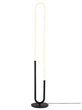 Immagine di Piantana Led Per Salotto Design Ovale Moderno Base Nero Opaco Latium Smarter