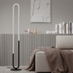 Immagine di Piantana Led Per Salotto Design Ovale Moderno Base Nero Opaco Latium Smarter