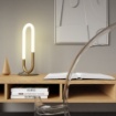 Picture of Lampada Da Tavolo Comodino Design Ovale Moderno Led Latium Ottone Smarter
