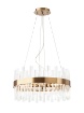 Immagine di Lampadario Contemporaneo Rotondo 60 cm Ottone Antico Con Canne Vetro Lido Smarter