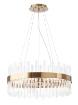 Immagine di Grande Lampadario Contemporaneo 8 Luci Ottone Antico Con Canne Vetro Lido Smarter