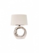 Immagine di Abatjour In Ceramica Argento 31 cm Con Paralume Bianco Lua Smarter
