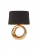 Immagine di Lampada Tavolo Ceramica Oro Con Paralume Nero Lua 37 cm Smarter