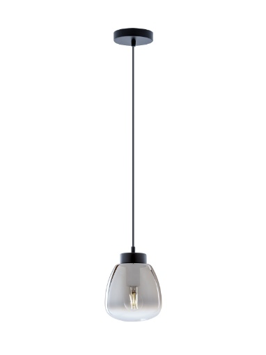 Immagine di Lampadario Pendente Boccia Vetro Fume Luke Per Isola Penisola Cucina Moderna Smarter