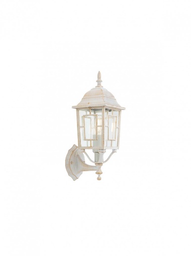 Immagine di Lanterna Da Esterno Applique Classica Bianco Oro Applique IP44 E27 Melton Smarter