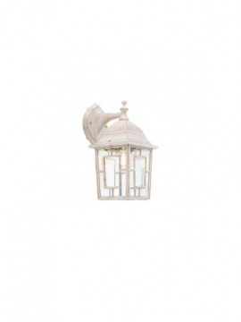 Immagine di Applique Da Esterno Classica Bianco Oro Verso Il Basso IP44 E27 Melton Smarter