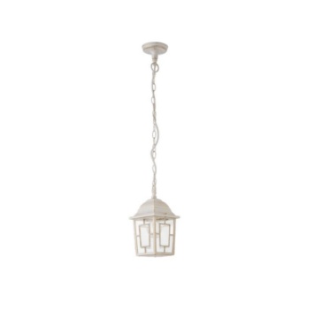 Immagine di Sospensione Da Esterno Lanterna Classica Bianca Oro IP44 E27 Melton Smarter