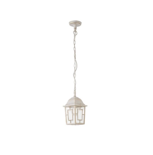 Immagine di Sospensione Da Esterno Lanterna Classica Bianca Oro IP44 E27 Melton Smarter