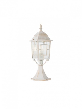 Immagine di Lampioncino Basso Classico Bianco Oro Per Giardino IP44 E27 Melton Smarter