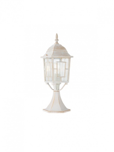 Immagine di Lampioncino Basso Classico Bianco Oro Per Giardino IP44 E27 Melton Smarter