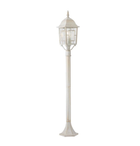 Immagine di Lampione Classico Da Giardino Lanterna Bianca Oro 99 cm IP44 E27 Melton Smarter