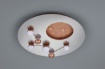 Immagine di Plafoniera Effetto Pianeti Retroilluminazione Led Switch Dimmer CCT Zodiac Alluminio e Caffè Trio Lighting