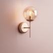 Immagine di Applique Globo Sfera Vetro Ambra Mundi Champagne Smarter Lighting