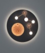 Immagine di Plafoniera Nero e Caffè Effetto Luna e Pianeti Led Antiabbagliamento Switch Dimmer CCT Zodiac Trio Lighting 