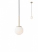 Immagine di Lampadario Da Comodino Oro Con Sfera Bianca Pendente 15 cm Niva Smarter