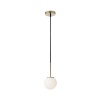 Immagine di Lampadario Da Comodino Oro Con Sfera Bianca Pendente 15 cm Niva Smarter