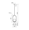 Immagine di Lampadario Pendente Ovale Oro Per Comodini Con Sfera Vetro Bianco Niva Smarter