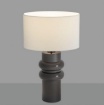 Immagine di Lume Da Tavolo Almeria 1xE27 Base Ceramica Nera e Paralume Bianco Ø40 cm ACB 