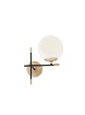 Immagine di Applique Stile Contemporaneo Nero Oro Sfera Vetro Bianco Essential Smarter