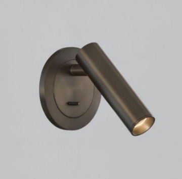 Immagine di Applique Piastra Rotonda ad Incasso e Spot Led Cilindro Orientabile Atria Bronzo ACB