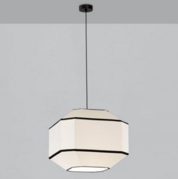 Immagine di Sospensione Bauhaus Paralume Squadrato Lino Bianco Sfaccettato L45 cm ACB