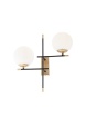 Immagine di Applique Da Parete Nero Oro Per Salotto 2 Luci Sfere Bianche Essential Smarter