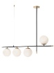 Immagine di Lampadario Oro Nero Per Tavolo Pranzo Con Sfere Vetro Bianco Essential Smarter