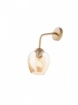 Immagine di Applique Braccio Curvo Oro Vetro Cognac Ambra Pierce Smarter