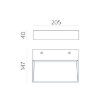 Immagine di Applique Rettangolare Bianca Luce Decorativa Led CCT 20w Brick L20,5cm ACB