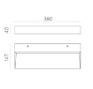 Immagine di Applique Rettangolare Monoemissione Led 38w Brick Nero ACB 