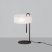 Immagine di Lumetto Moderno Base Nera e Paralume Rotondo Bianco 1xE27 Clip ACB