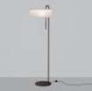 Immagine di Piantana Moderna Fusto Nero con Paralume Circolare Cotone Bianco Clip ACB 