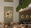 Immagine di Applique Da Esterno Disco Led Oro Luce Indiretta Combo 2700k 3000k IP65 ACB