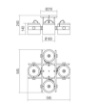 Immagine di Plafoniera Legno Metallo Nero Industrial 4 Luci Orientabili E27 Pooh Smarter